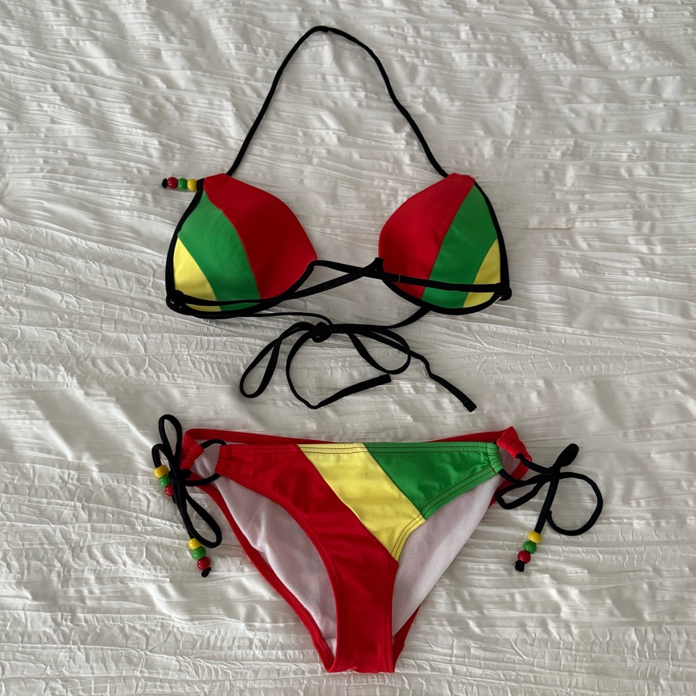 Lovesick Red green yellow Bikini Set